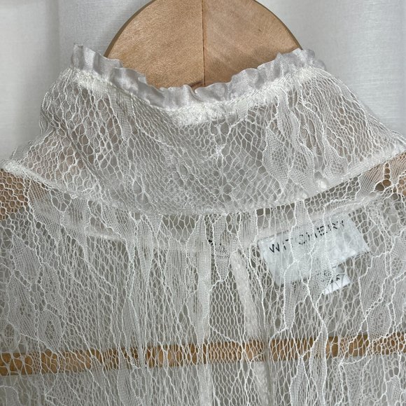 SOLD Witchery Cream Lace Blouse Top 12 - Picture 6 of 10